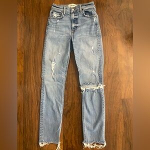 Reformation Light Blue Distressed Skinny Jeans